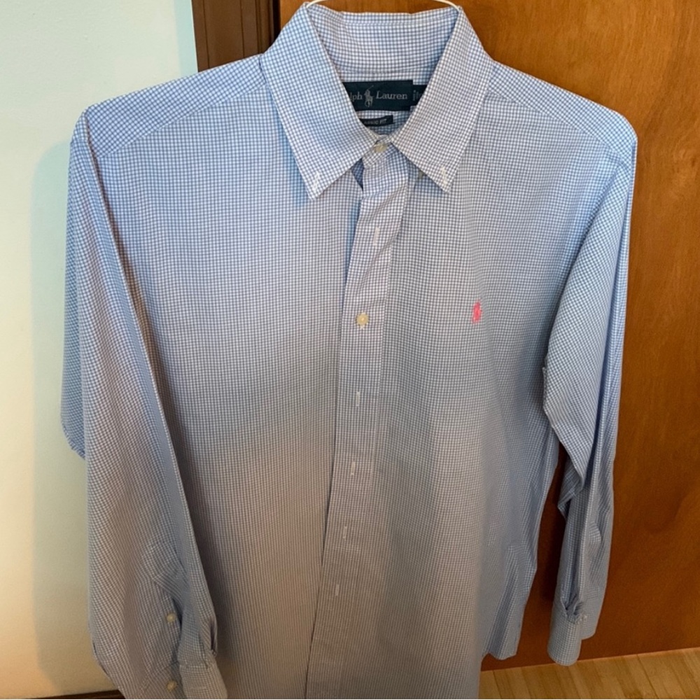 Ralph Lauren Men’s Dress Shirt Blue Classic Fit 15 32/33
